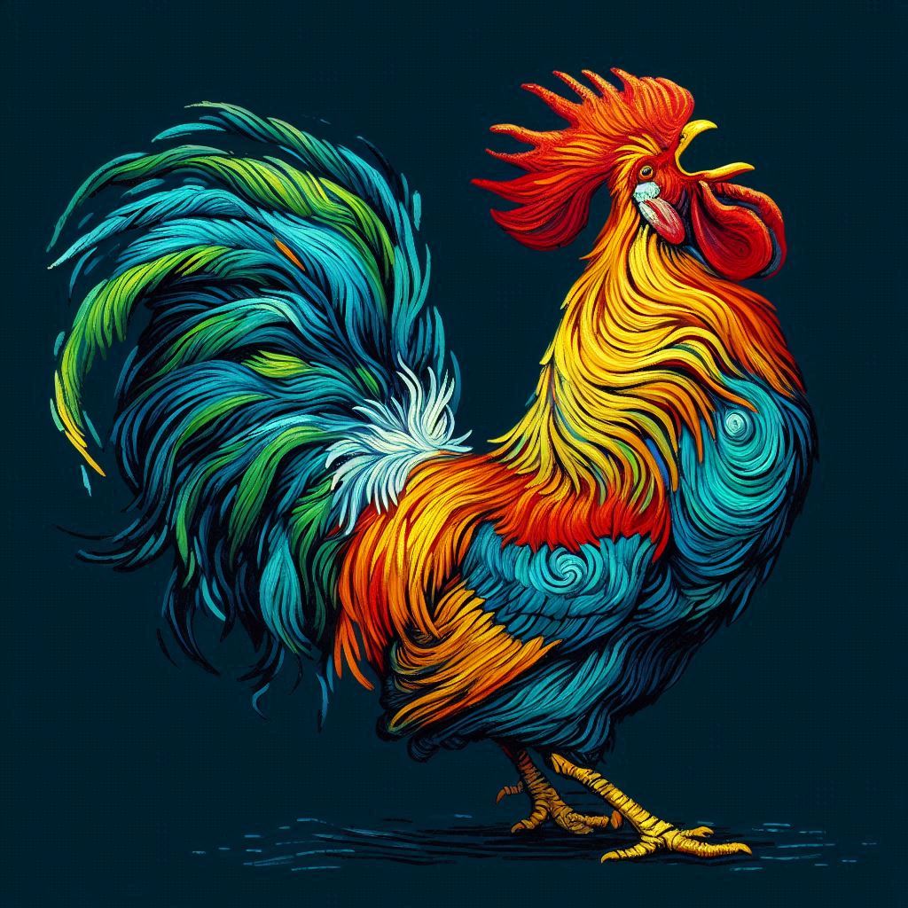 a rooster in Art